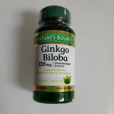 Nature's Bounty Ginkgo Biloba 120mg 100 Capsules Exp 2027+