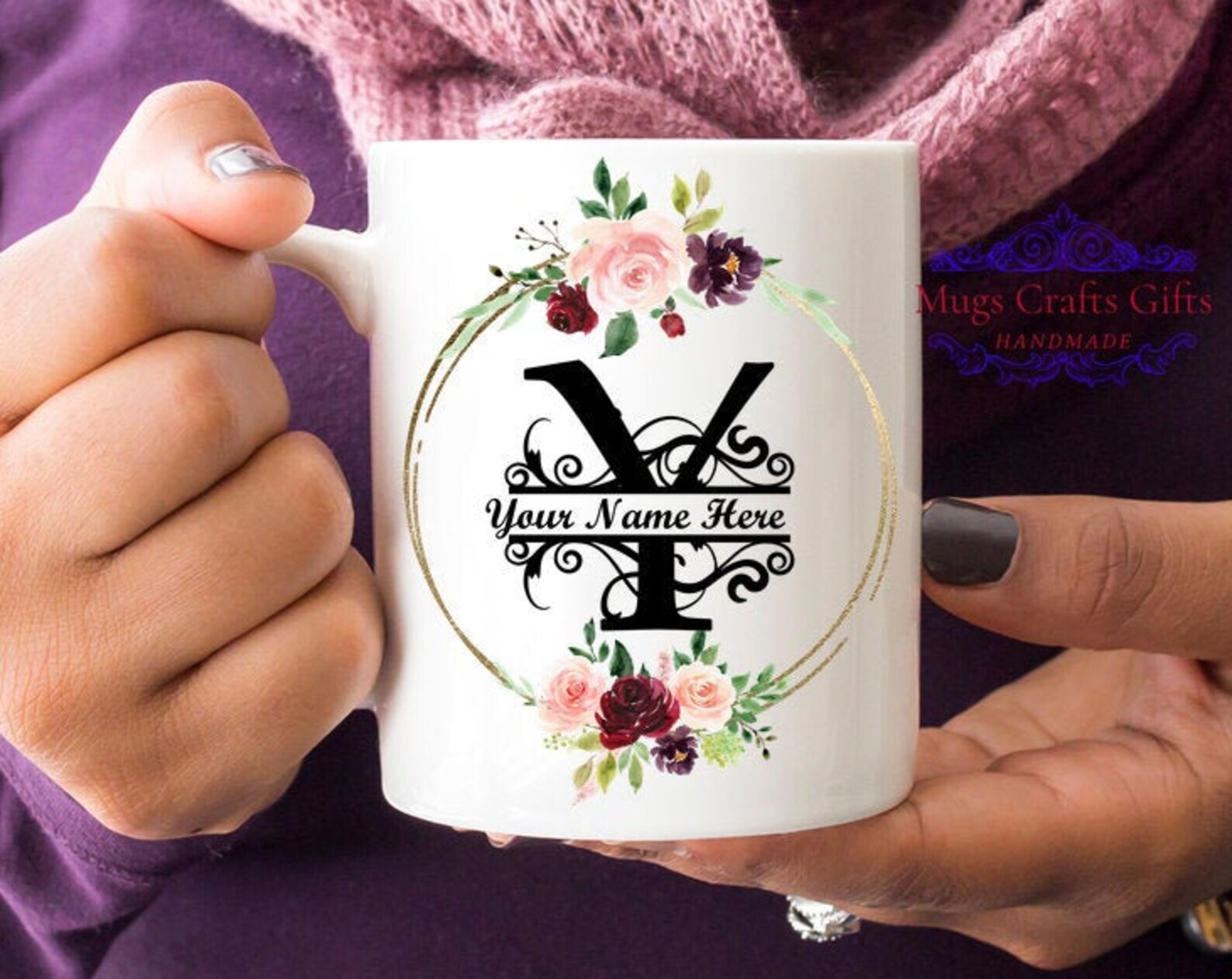 Personalized Initial Mug Y Initial Gift Personalized Tea Coffee Gift For