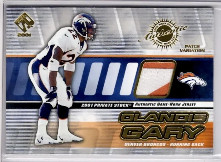2001 PACIFIC PRIVATE STOCK OLANDIS GARY NFL GAME-WORN PATCH RELIC #148/225 - Image 2 of 2