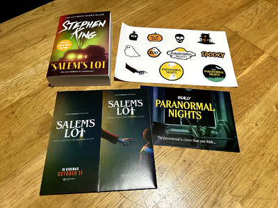 SALEMS LOT NOVEL BOOK NOVELISATION STEPHEN KING & POPCORN TUB STICKERS PROMO NEW