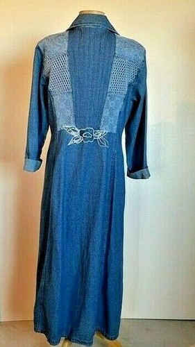 Styleworks Vintage Decorated Fitted Denim Duster Jacket - Picture 3 of 5
