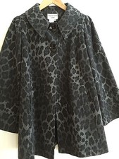 Leopard Print Coat Charles Grey London Wool Swing Coat Black Grey S/m Ret$448