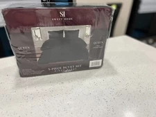 Sweet Home Collection Black 3 Piece Duvet Cover Pintuck Pinch Pleat Design