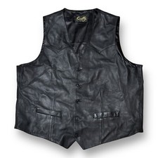 Scully Vest Mens 50 Black Leather Western Cowboy Date Frontier Gun Fighter