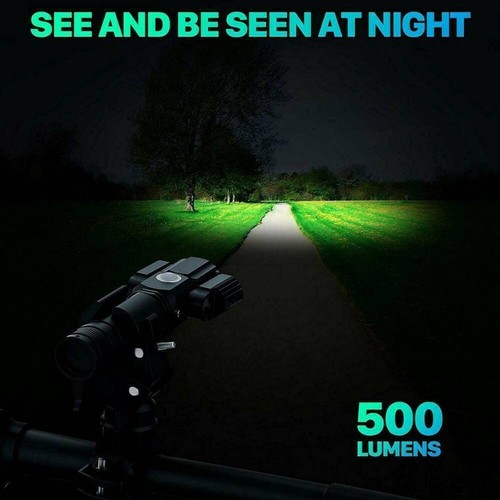 5 LED MOUNTAIN BIKE LIGHTS BICYCLE TORCH FRONT & REAR LAMP WATERPROOF KIT BRIGHT - Picture 6 of 8