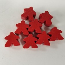 Replacement Meeples Figures Set Red Carcassonne Original Base Board Game