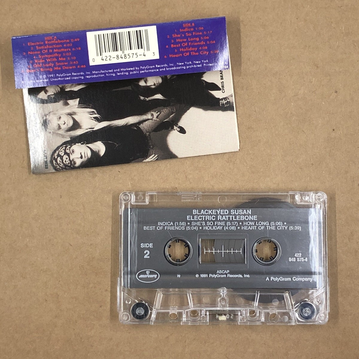 BLACKEYED SUSAN Cassette Tape 90s Metal Glam ELECTRIC RATTLEBONE