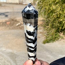 168G Natural Zebra Stripe Column Magic Wand Square Pointed Stele Point Treatment