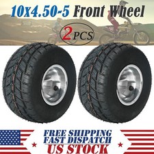 2PCS 10x4.50-5 5" Front Wheel Tire Rim For Go Kart Drift Trike Mini Scooter ATV