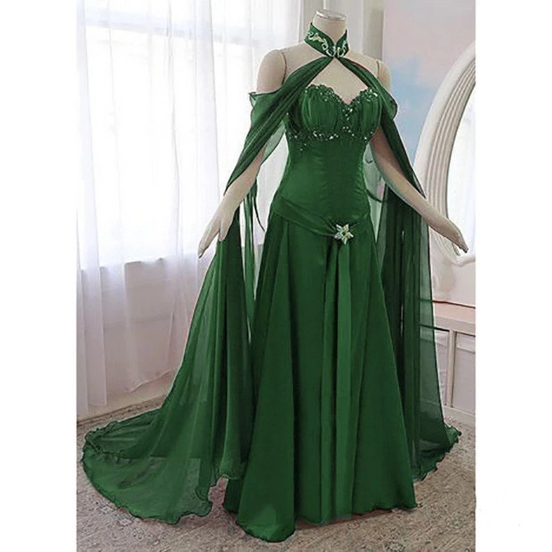 Green elven dress top