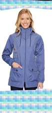 Columbia Omni-Tech Full Zip Hooded Rain Jacket Mesh Lining Blue Large    Fine