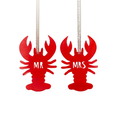 Hummerornament für Mr. Mrs Paare Jubiläum rote Hummer Hochzeit Ehemann UK