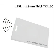 125khz RFID TK4100 EM4100 1.8mm Thick Clamshell White PVC Access Card
