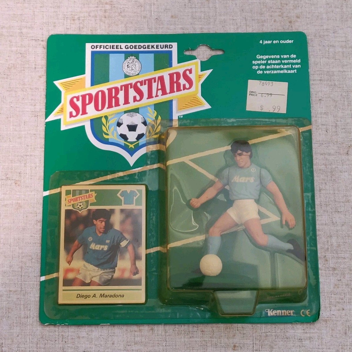 Vtg 1989 Diego Maradona Italiaans Club KENNER SPORTSTARS