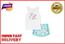Wonder Nation Tank Top and Shorts, Girls Size 7/8 White 2-Piece --T2--