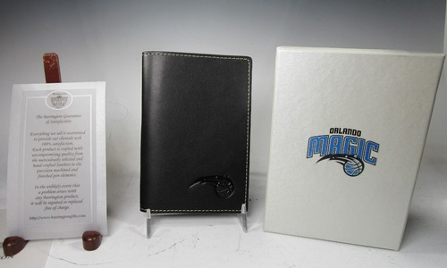 Barrington ORLANDO MAGIC Black Leather Passport Holder Case