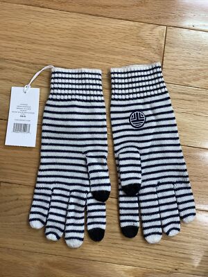 Tory Burch Tory Sport performance merino gloves womens winter XS/S White striped