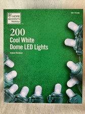 HOME ACCENTS HOLIDAY 200 COOL WHITE DOME LED LIGHTS 58 FEET LIGHTED LENGTH
