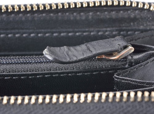 Kate Spade New York Black Pebbled Leather Zip Around Wallet Clutch - Picture 6 of 6