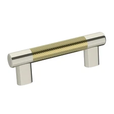 12 Amerock BP36557PNBBZ Cabinet Pull Polished Nickel/Golden Champagne 3-3/4" C2C