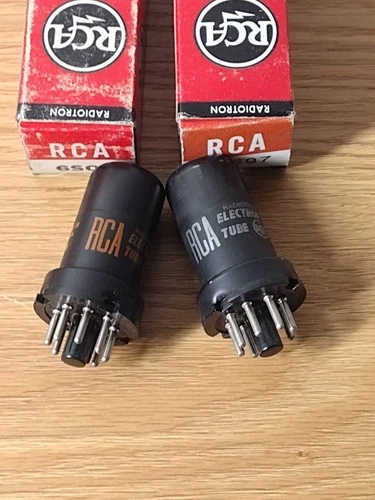 2-Vintage NOS NIB RCA 6SQ7 Amplifier Radio Audio Metal Vacuum Tubes