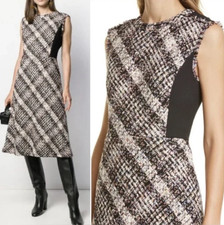NEW Tory Burch Black/Multi Tweed Sleeveless Fit & Flare Dress Size 6