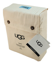 New UGG Full Size Shell / White Pin Stripe Cooling Sheet Set Fits 18" Mattress