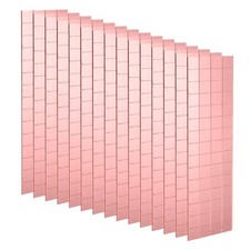 15 Sheet 1800 Pcs 10x10mm Self Adhesive Mirror Mosaic Tiles Sticker, Rose Gold