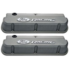 Ford Racing Gray Crinkle Tall Slant Edge 289 302 351w Valve Cover Pair W R...