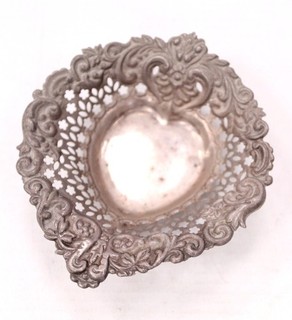 Antique 1896 ADIE & LOVEKIN LTD Birmingham SILVER Hallmarked Dish 16g S43