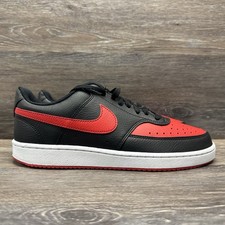 Nike Court Vision Low Shoes Men Size 8 Red black Sneakers Low Top Lace up