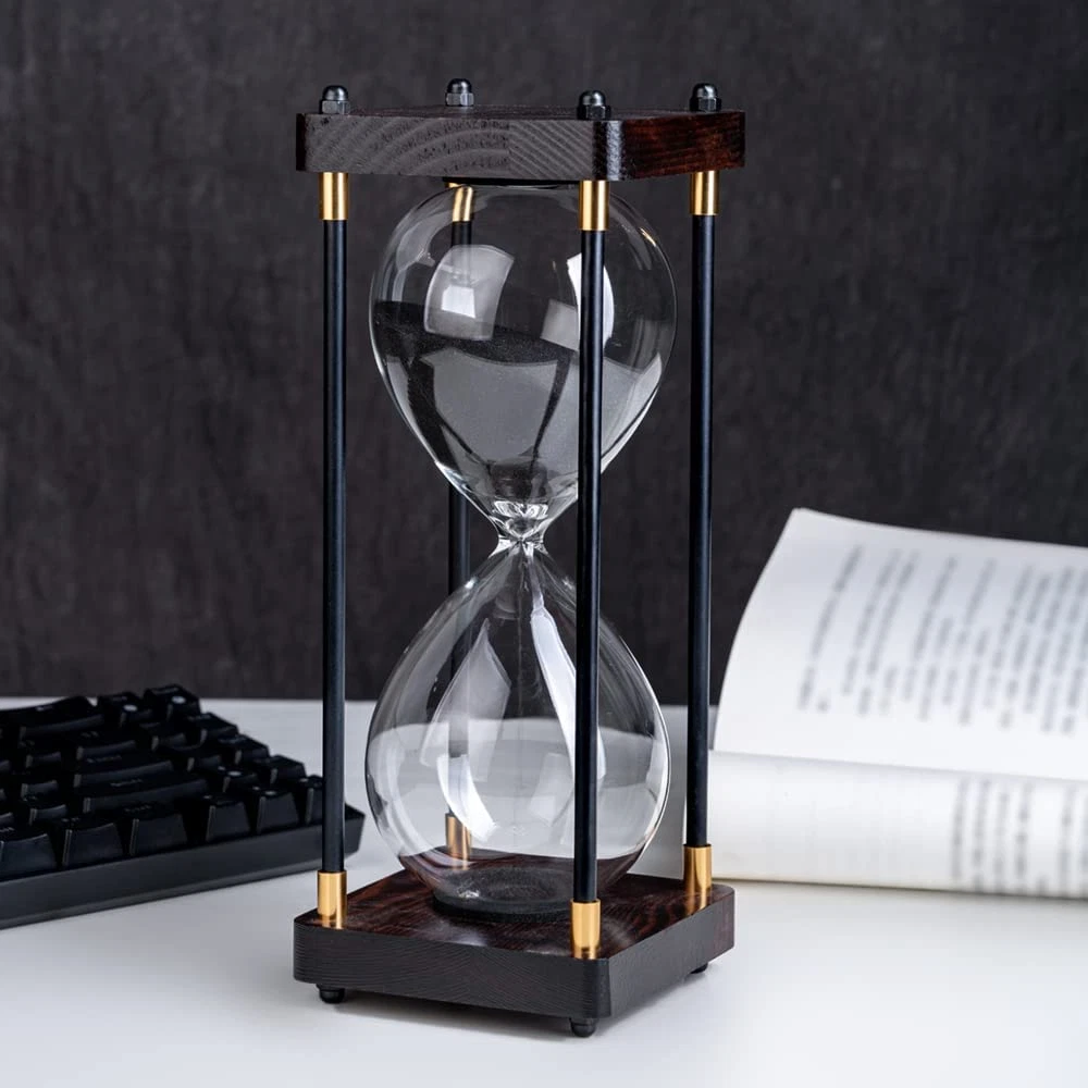 Large Sand Timer, Hourglass Timer 60 Minutes,Vintage Wooden Hour Glass Timer,Mod