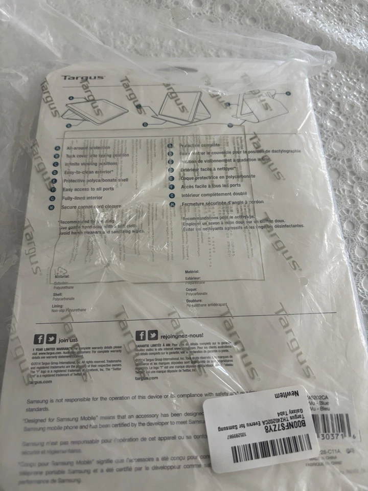 Targus EverVu Tablet Case for 10.1" Samsung Galaxy Tab4 - Blue (THZ45202CA) - Image 4 of 4