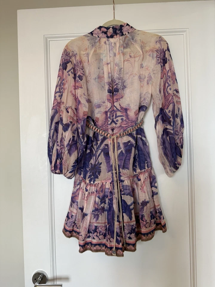 Минидресс ZIMMERMAN Lyre с бисером, фиолетовая ладонь, стиль No: 0400018809835 - Изображение 4 из 4