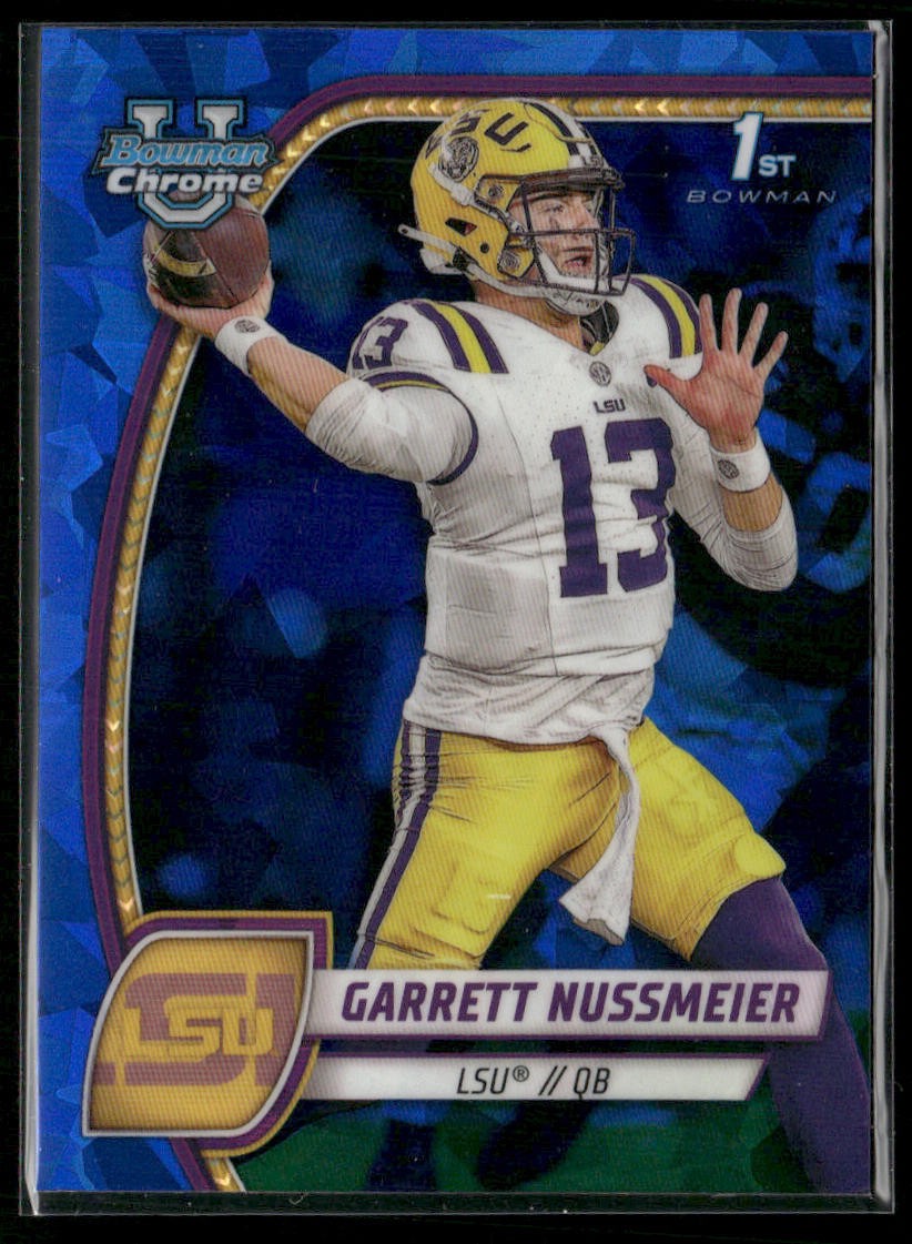 Garrett Nussmeier 2024 Bowman University Chrome Sapphire Edition LSU Tigers