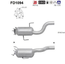 DPF Rußpartikelfilter Dieselpartikelfilter AS FD1094 Cordierit für VW TOUAREG Q7