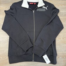 Puma Track Top 90s Retro High Neck Sport Jacket Vintage Black Size M -SW1727