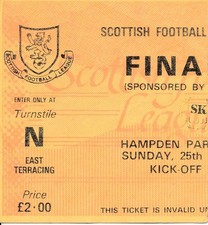 TICKET: SCOTTISH LEAGUE CUP FINAL 1987 Rangers v Aberdeen