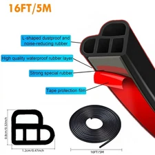 5M L-Shape Auto Car Door Trunk Seal Strip Rubber Weather Strip Edge Accessories