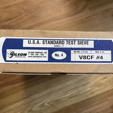 Gilson V8CF 8" Brass/SS Full Height #4 0.187 Inch Standard Test Sieve Screen