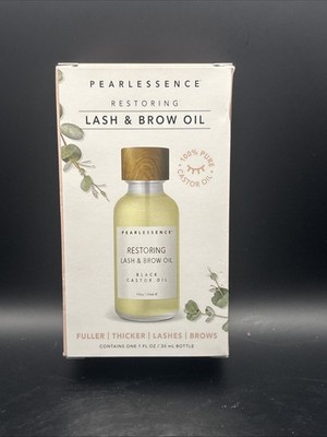 Pearlessence Restoring Lash &Brow Oil Black 100%Castor Oil  Pure 