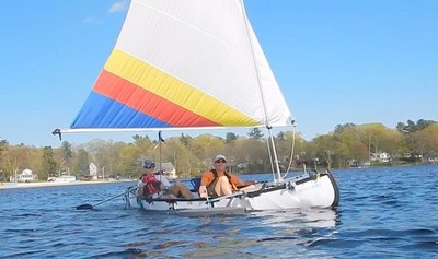 Folding Canoe Sail Kit -  Easy On, Easy Off, Easy Storage, Easy Transport