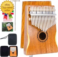 17 Key Electric Kalimba Thumb Piano Built-In Pickup Professional Electric Kalimb