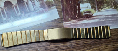  Bear  men's watch bracelet. From 1960 s-70 s. Golden color, Stainless.