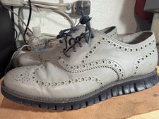 Cole Haan Zerogrand Wingtip Oxford Mens 8 M Pavement Gray Business Barely Used