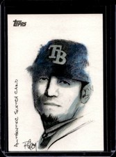 2009 Topps Authentic Hand Drawn Matt Garza Sketch Card #1/1 Tampa Bay Rays