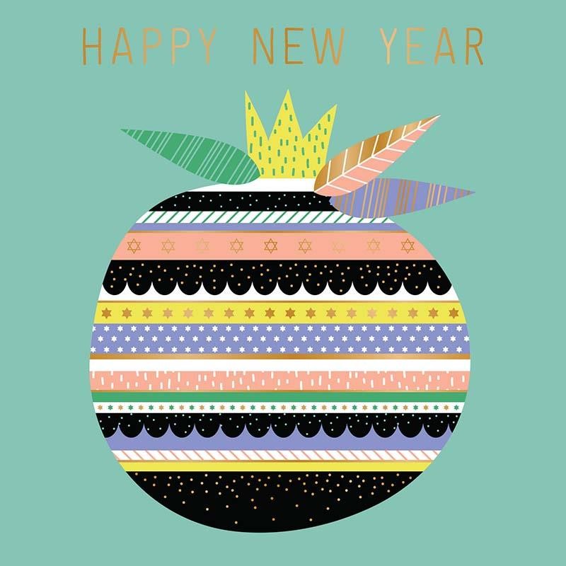 Davora Jewish New Year Greeting Card with Envelope Rosh Hashanah JYF0042