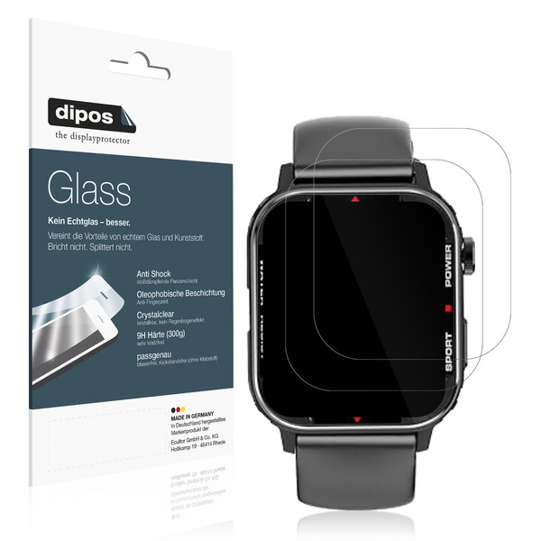2X Schutzfolie FüR G96 Smartwatch - Anti-Shock 9H Folie Dipos Glass-image