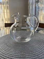 Tiffany & Co Hand Blown Ribbed Optic Crystal DEVON Pitcher Used No Chips