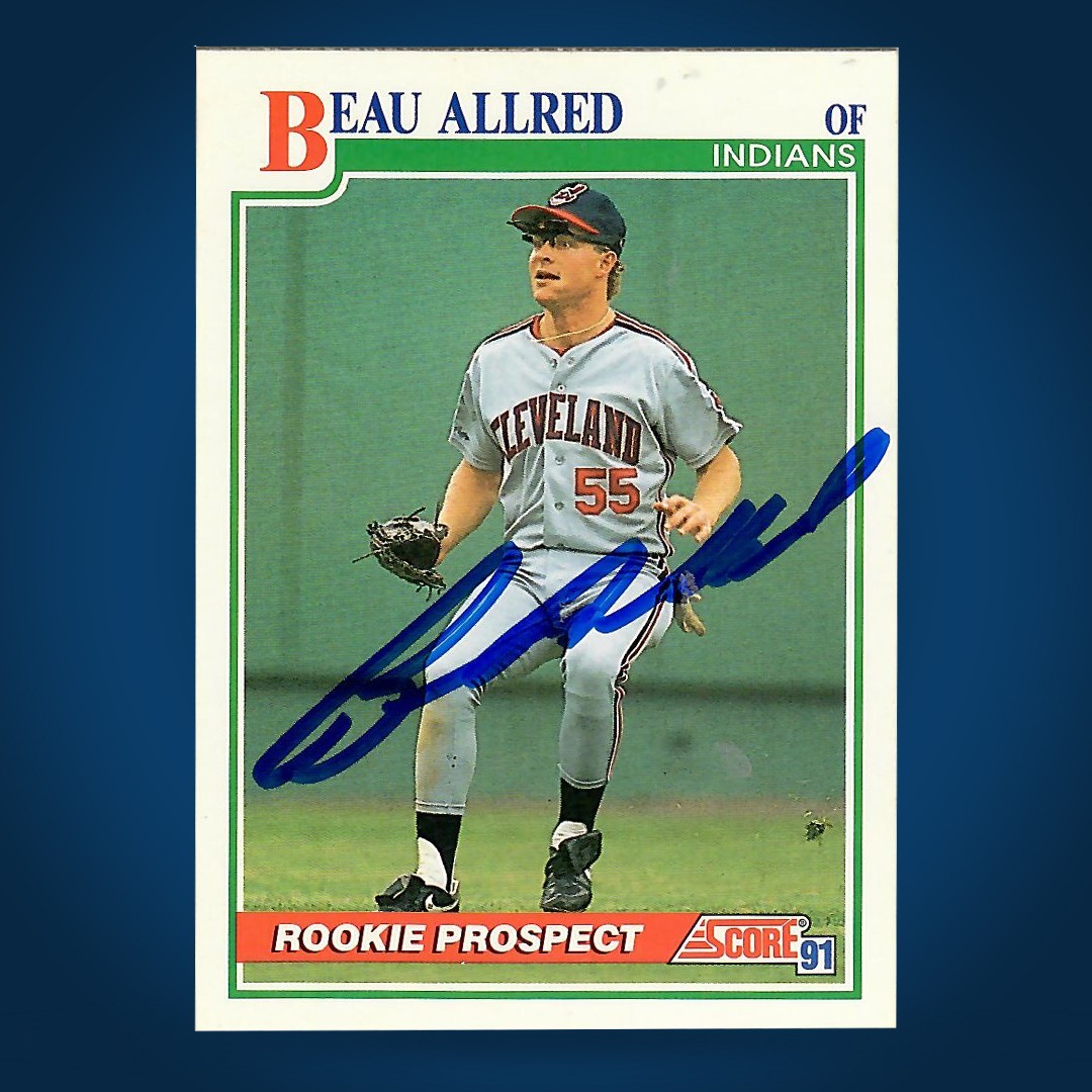 Beau Allred signed autographed 1991 Score baseball card (#338)